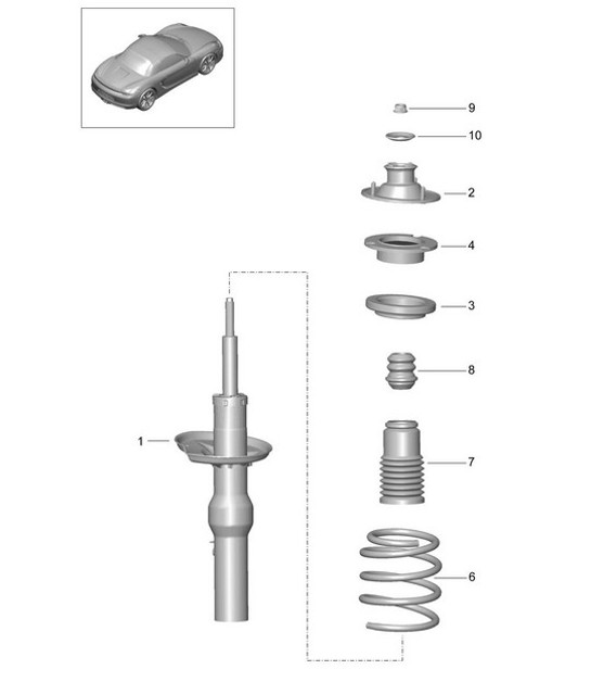 Diagram 502-000 Porsche Boxster 986/987/981 (1997-2016) Rear Axle