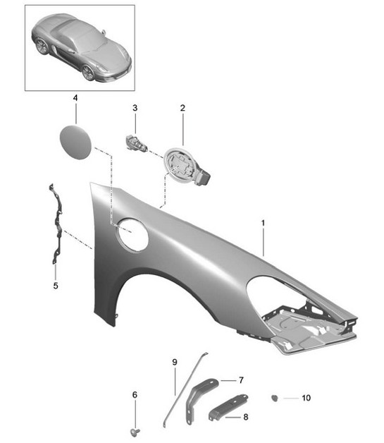 Diagram 801-040 Porsche Boxster 986/987/981 (1997-2016) Body