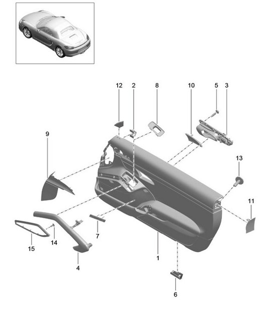 Diagram 808-035 Porsche Boxster 986/987/981 (1997-2016) Body