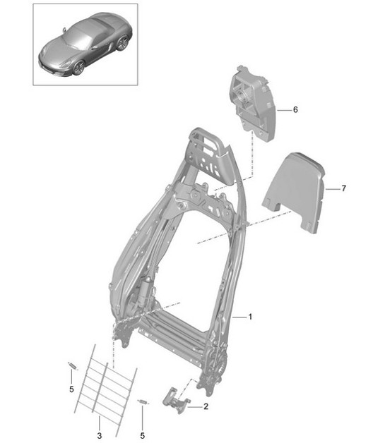 Diagram 817-021 Porsche Boxster 986/987/981 (1997-2016) Body