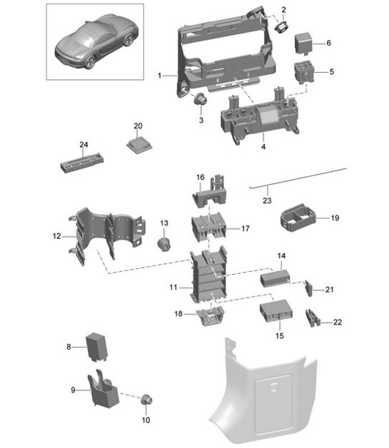 Diagram 902-000 Porsche Boxster 986/987/981（1997 年 - 2016 年） 电子设备