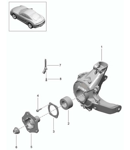 Diagram 501-000 Porsche Cayman 987C/981C (2005-2016) Hinterachse