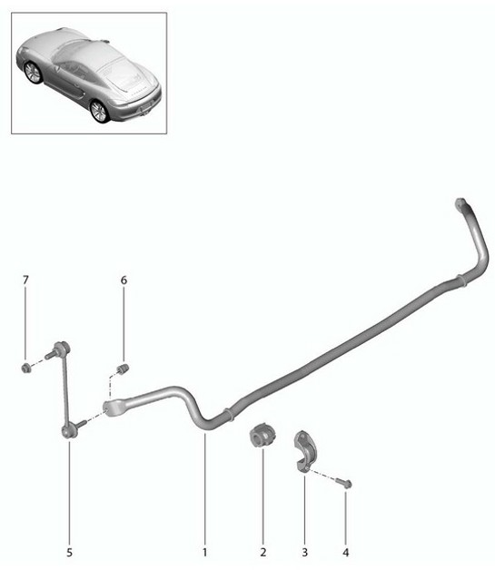 Diagram 501-003 Porsche Cayman 987C/981C (2005-2016) Hinterachse