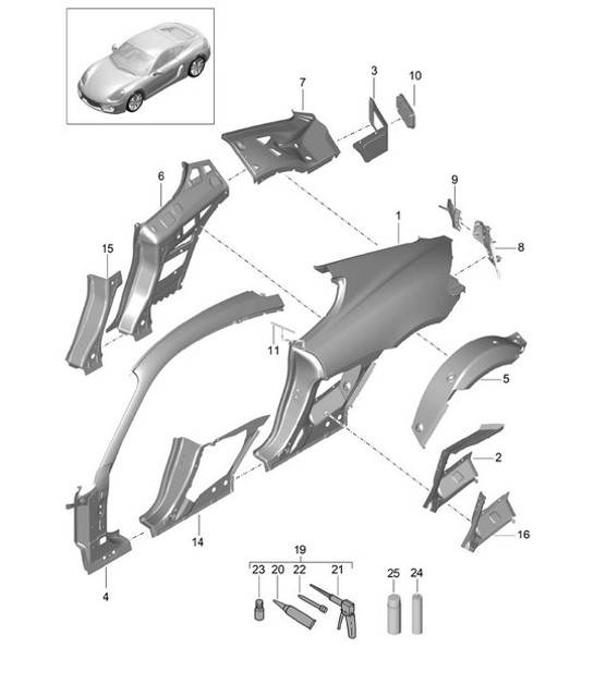 Diagram 801-050 Porsche Cayman 987C/981C（2005-2016 年）  车身