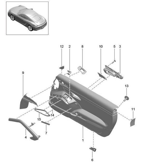 Diagram 808-060 Porsche Cayman 987C/981C (2005-2016) Karosserie