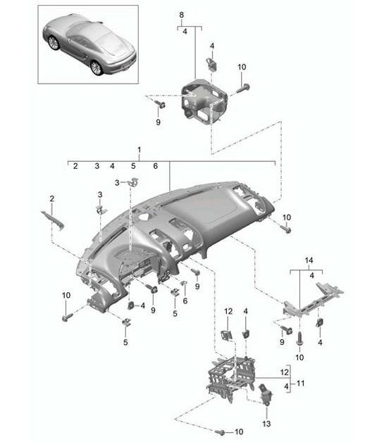 Diagram 809-000 Porsche Cayman 987C/981C (2005-2016) Body