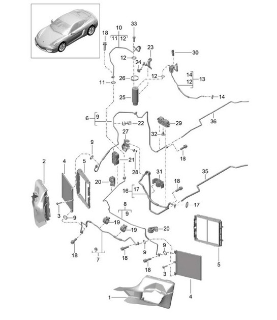 Diagram 813-020 Porsche Cayman 987C/981C (2005-2016) Carrosserie