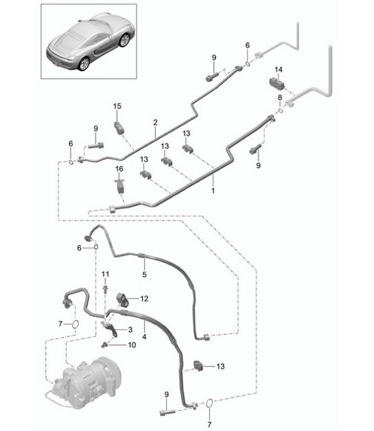 Diagram 813-025 Porsche Cayman 987C/981C (2005-2016) Carrozzeria