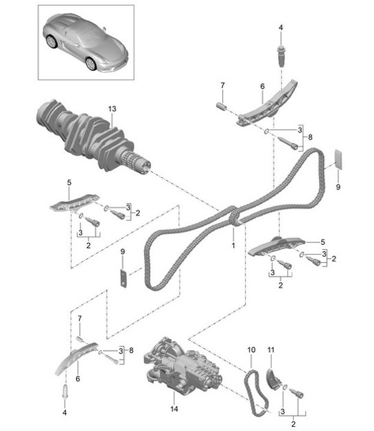 Diagram 103-015 Porsche Boxster 986/987/981 (1997-2016) Engine