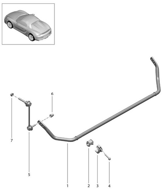 Diagram 501-003 Porsche Boxster 986/987/981 (1997-2016) Rear Axle