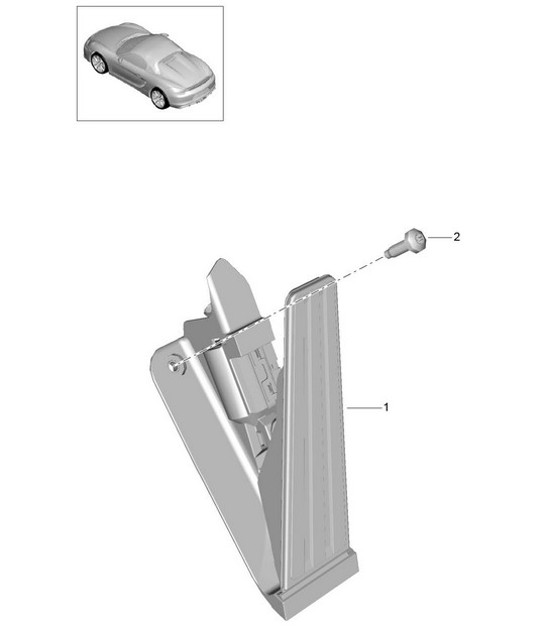 Diagram 702-010 Porsche Boxster 986/987/981（1997 年 - 2016 年） 手柄系统、踏板组 