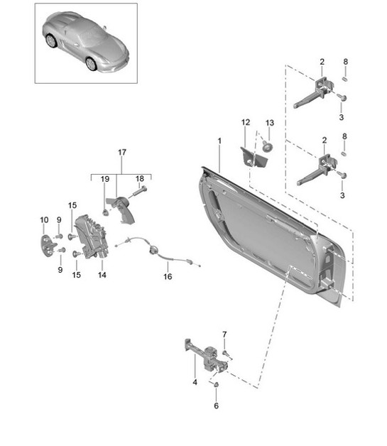 Diagram 804-000 Porsche Boxster 986/987/981 (1997-2016) Carrocería