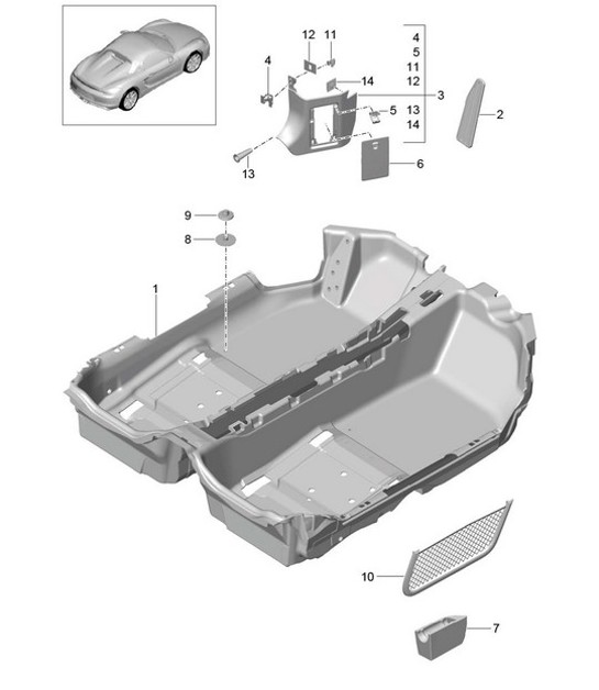 Diagram 807-010 Porsche Boxster 986/987/981 (1997-2016) Body