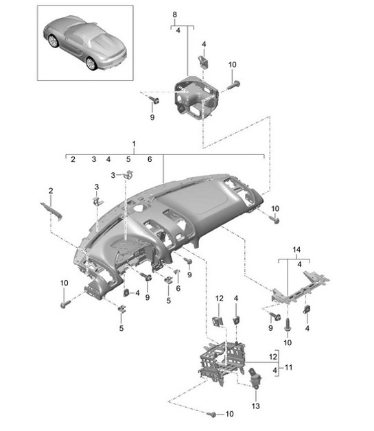 Diagram 809-000 Porsche Boxster 986/987/981 (1997-2016) Body