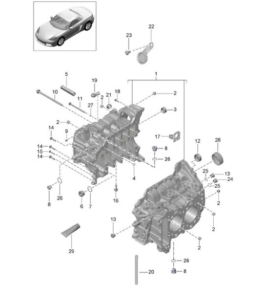 Diagram 101-005 Porsche Boxster 718 (982) 2017>> Engine