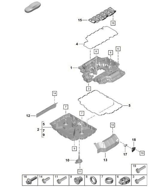 Diagram 104-003 Porsche Boxster 718 (982) 2017>> Moteur