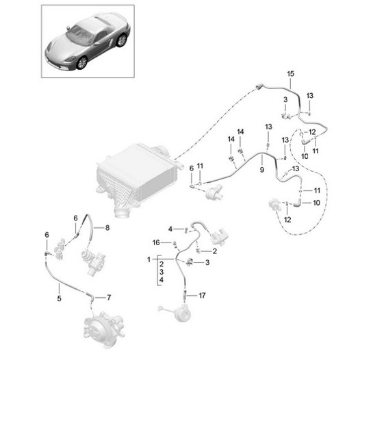 Diagram 107-025 Porsche Boxster 718 (982) 2017>> Engine