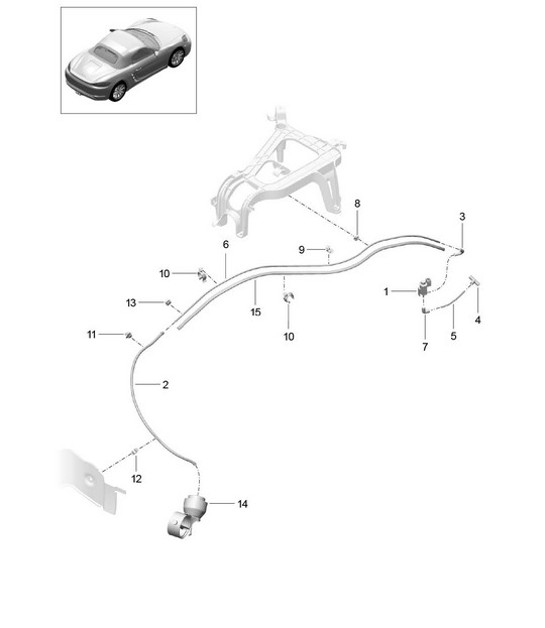 Diagram 202-015 Porsche Boxster 718 (982) 2017>> Sistema de combustible, sistema de escape