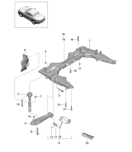 Diagram 401-000 Porsche Boxster 718 (982) 2017>> Assale anteriore, sterzo 