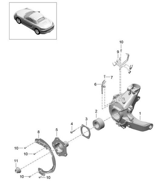 Diagram 501-000 Porsche Boxster 718 (982) 2017>> Rear Axle