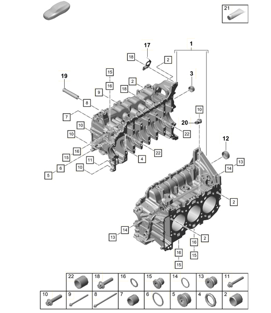 Diagram 101-006 Porsche Cayman 718C (982C) 2017>> Engine