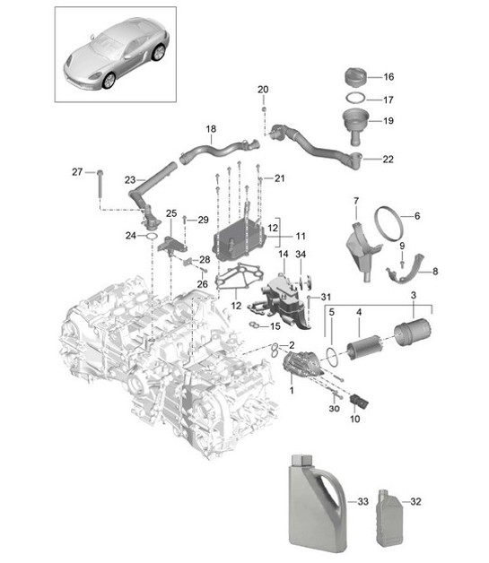 Diagram 104-005 Porsche Cayman 718C (982C) 2017>> Engine