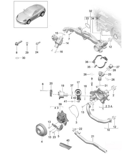 Diagram 105-000 Porsche Cayman 718 (982) 2017>> Motore