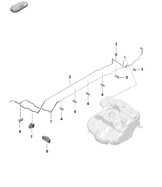 Diagram 201-010 Porsche Cayman 718C (982C) 2017>> Fuel System, Exhaust System