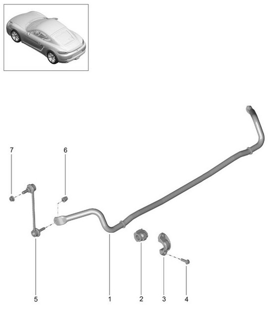 Diagram 502-030 Porsche 开曼718C(982C)2017>> 后轴