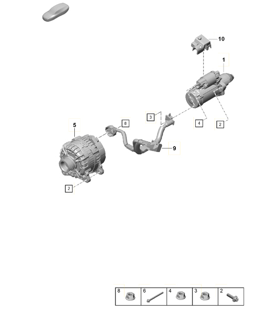 Diagram 902-004 Porsche Cayman 718C (982C) 2017>> Electrical equipment