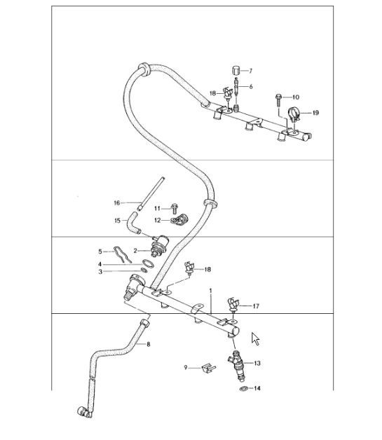 Diagram 107-05 Porsche Boxster 986/987/981 (1997-2016) Moteur