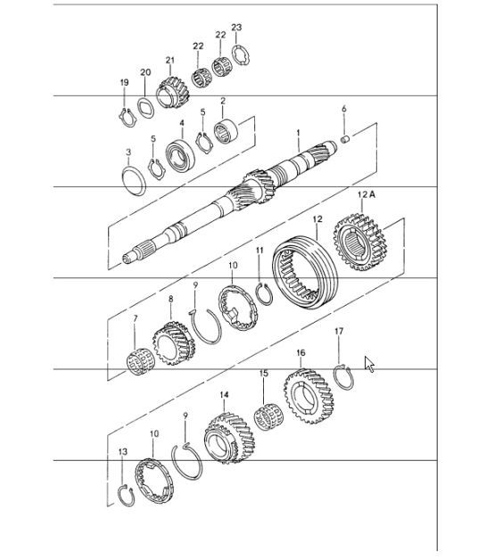 Diagram 303-00 Porsche Boxster 986/987/981 (1997-2016) Transmisión