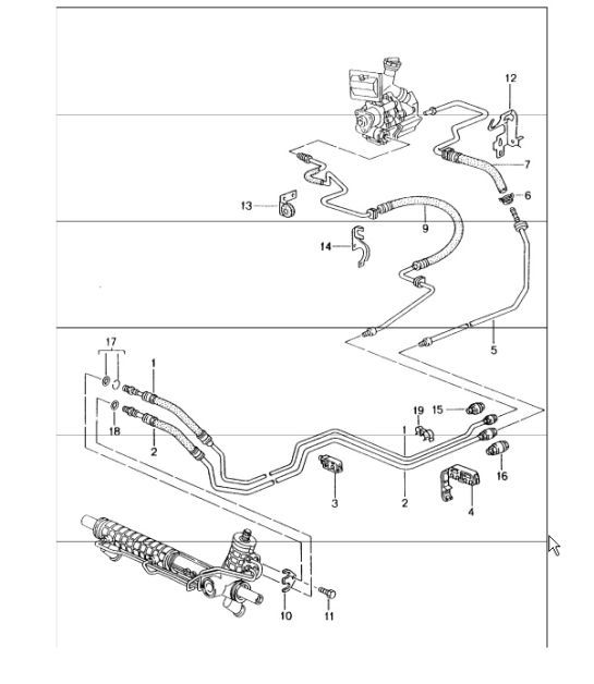 Diagram 403-01 Porsche Boxster 986/987/981 (1997-2016) Assale anteriore, sterzo 