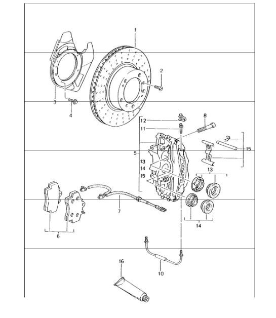 Diagram 602-00 Porsche Boxster 986/987/981 (1997-2016) Räder, Bremsen