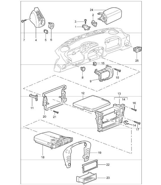 Diagram 809-02 Porsche Boxster 986/987/981 (1997-2016) Carrosserie