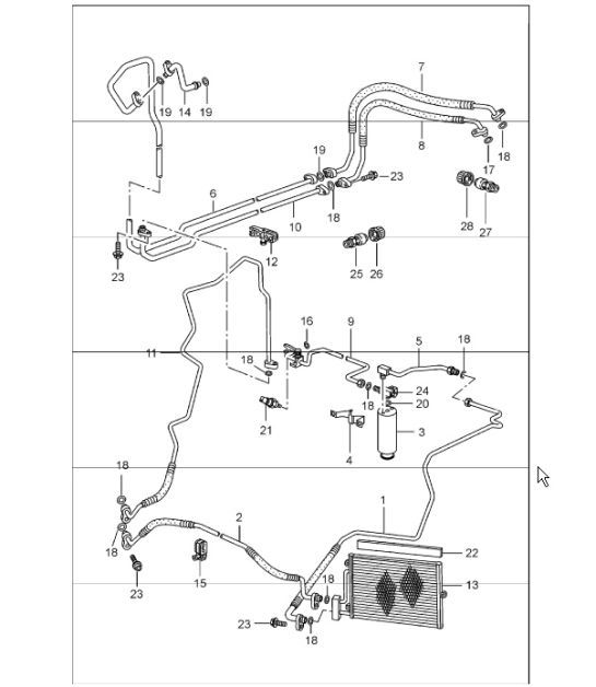 Diagram 813-25 Porsche Boxster 986/987/981（1997 年 - 2016 年）  车身