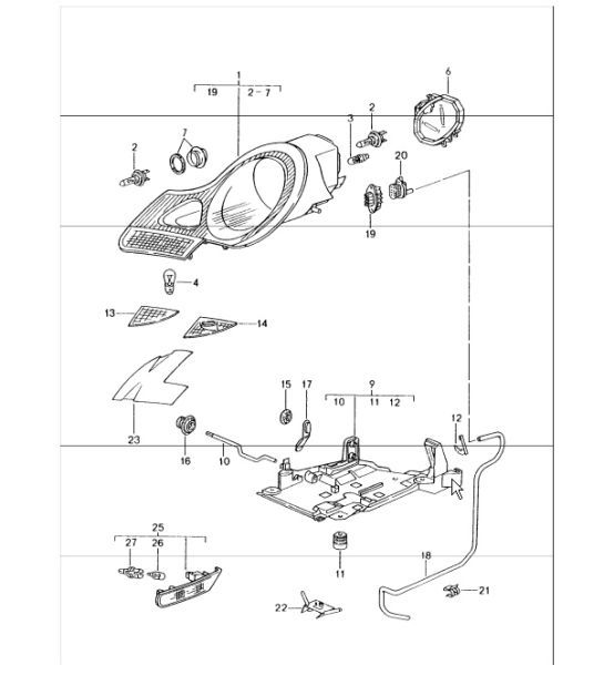 Diagram 905-00 Porsche Boxster 986/987/981（1997 年 - 2016 年） 电子设备