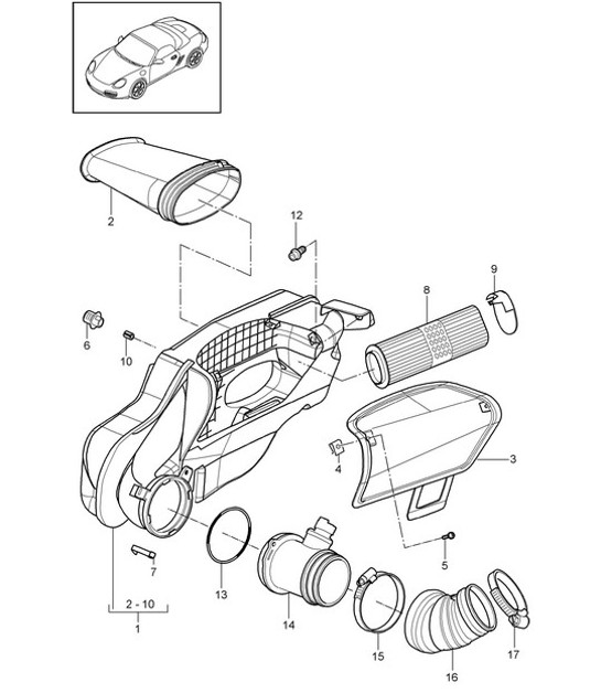 Diagram 106-000 Porsche Boxster 986/987/981 (1997-2016) Motor