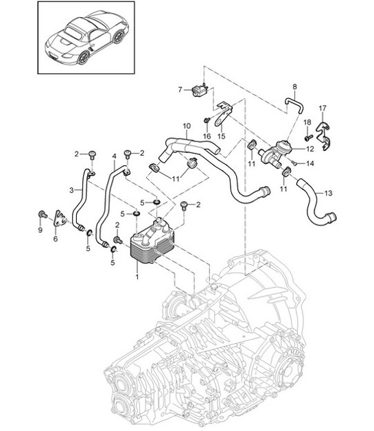 Diagram 360-000 Porsche Boxster 986/987/981 (1997-2016) Transmisión