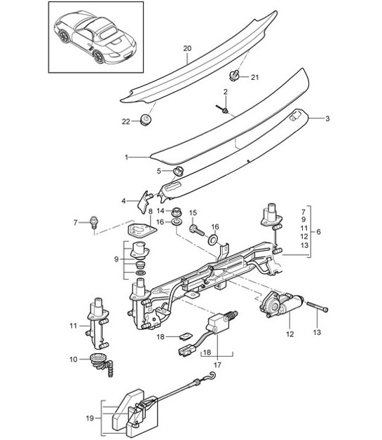 Diagram 803-007 Porsche Boxster 986/987/981 (1997-2016) Body