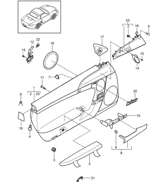 Diagram 807-010 Porsche Boxster 986/987/981 (1997-2016) Carrosserie