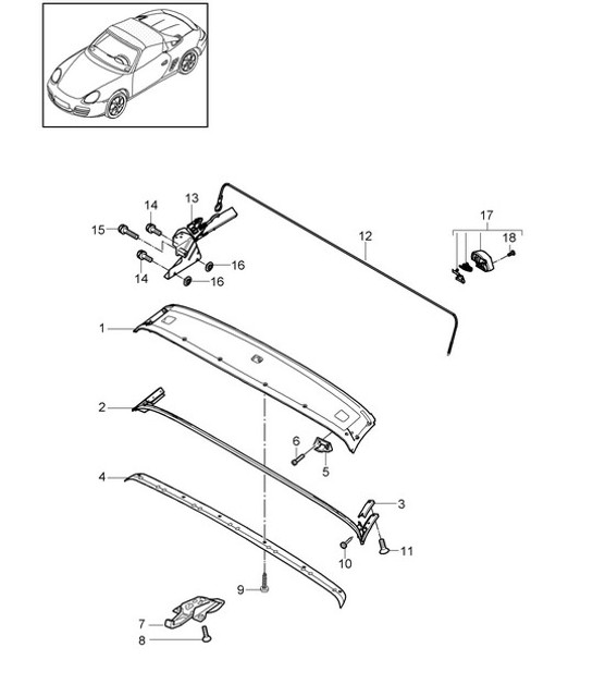 Diagram 811-008 Porsche Boxster 986/987/981 (1997-2016) Body