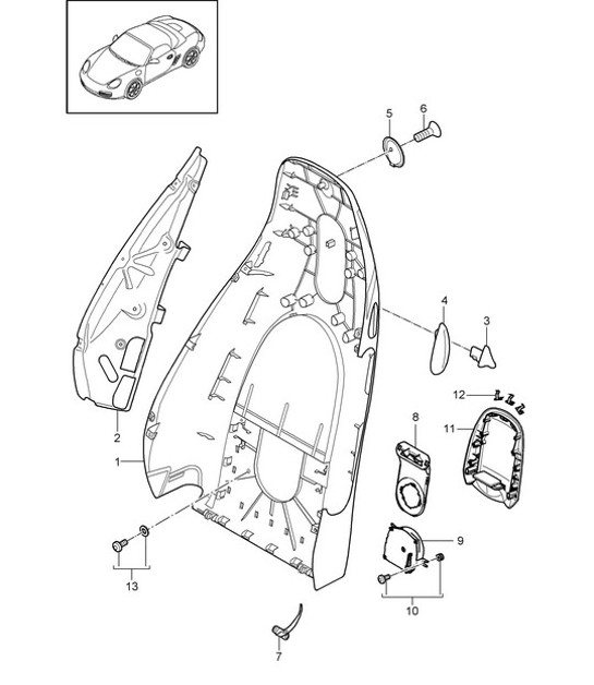 Diagram 817-004 Porsche Boxster 986/987/981 (1997-2016) Body