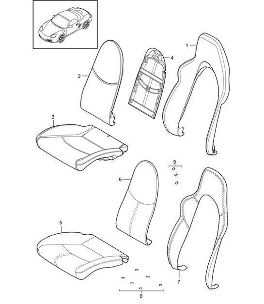 Diagram 817-017 Porsche Boxster 986/987/981 (1997-2016) Body