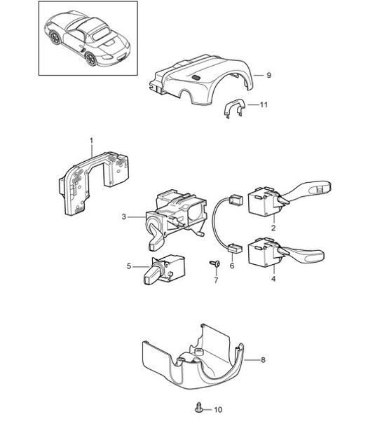 Diagram 903-010 Porsche Boxster 986/987/981 (1997-2016) Electrical equipment