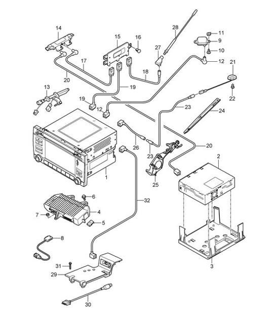 Diagram 911-000 Porsche Boxster 986/987/981 (1997-2016) Electrical equipment