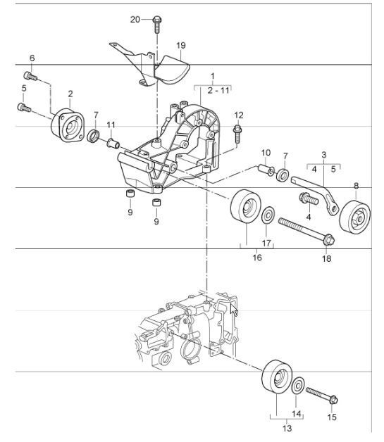 Diagram 101-10 Porsche Boxster 986/987/981 (1997-2016) Moteur