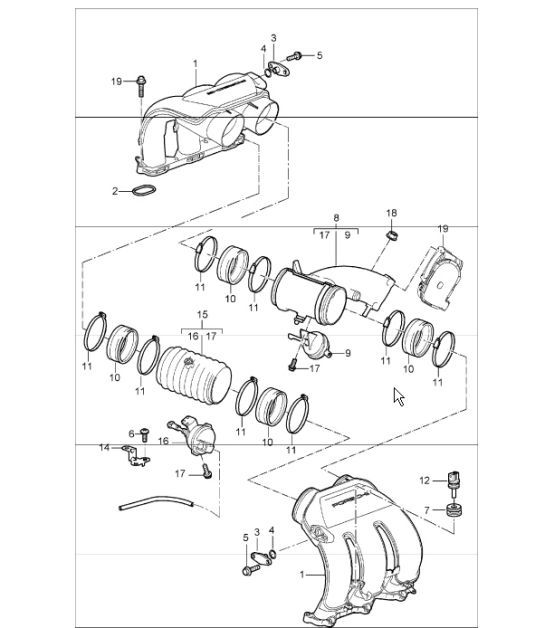 Diagram 107-10 Porsche Boxster 986/987/981 (1997-2016) Engine