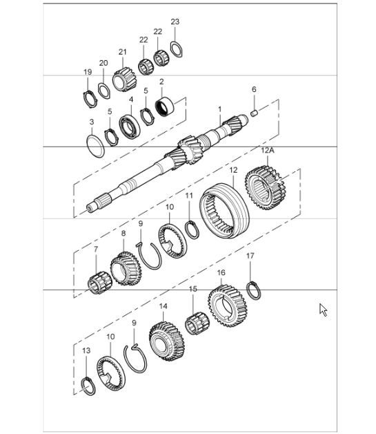 Diagram 303-00 Porsche Boxster 986/987/981 (1997-2016) Transmission