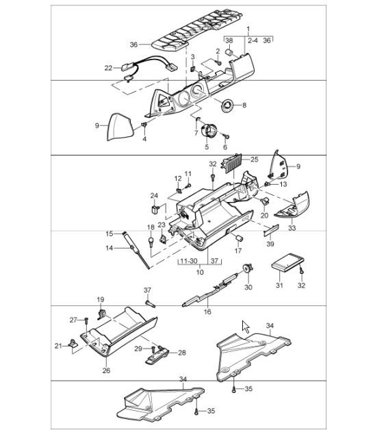 Diagram 809-03 Porsche Boxster 986/987/981 (1997-2016) Body